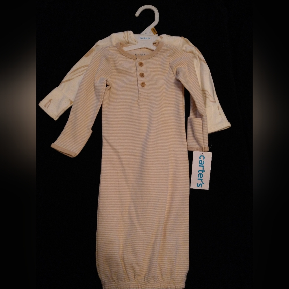 Carter's newborn 2 pc sleeper gown gender neutral unisex NWT